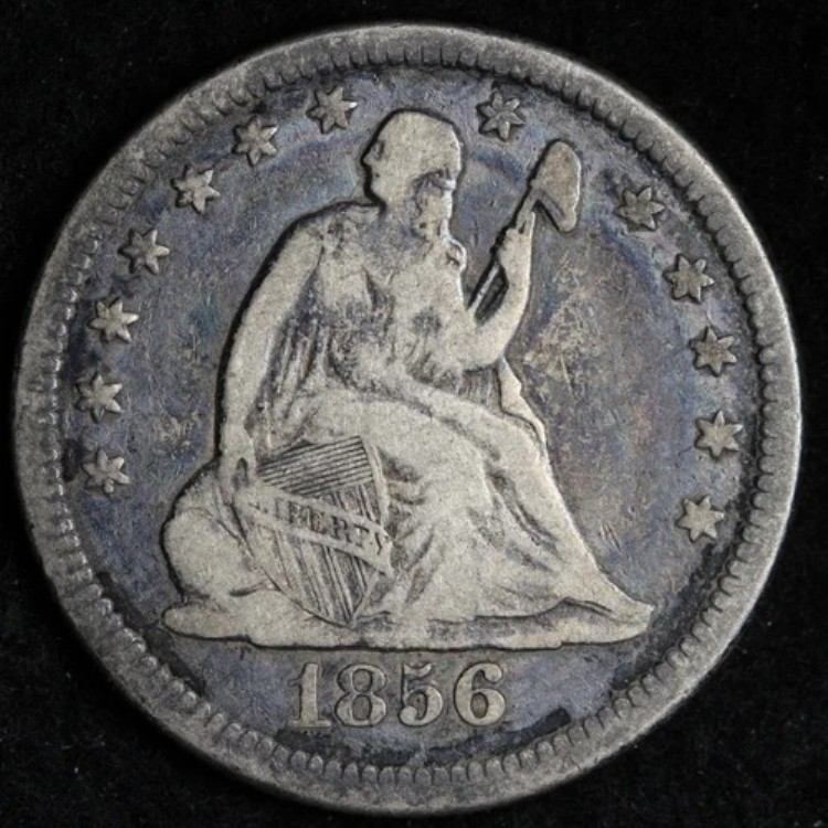 1856-O 着席自由の女神像 シルバークォーター チョイスファイン/VF E325 DJLK 56,870円