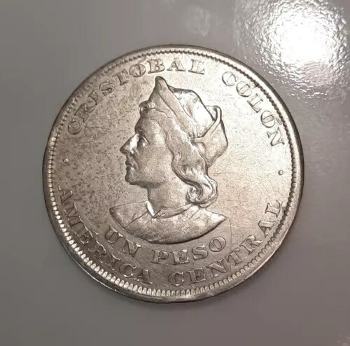 7. 評価なし 1894 年、デルサルバドル共和国、クリストバルコロン、国連ペソ。銀貨
