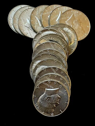 （20）1965-1976年ケネディ銀貨ハーフドル、新品未使用品
