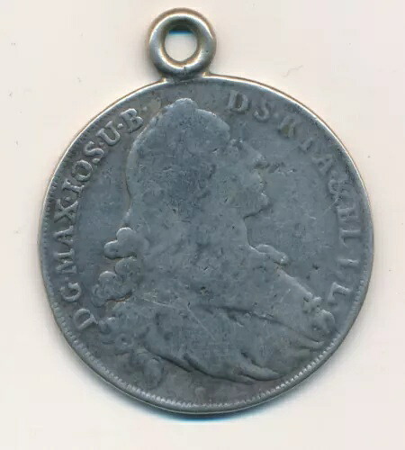 1765年銀貨、0.833銀、パトロナ・ババリア・ターラー、縁にループ追加