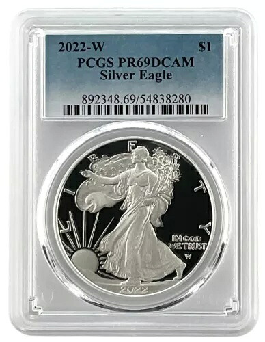 2022年 W 1オンス シルバー イーグル プルーフ PCGS PR69 DCAM - ブルーラベル