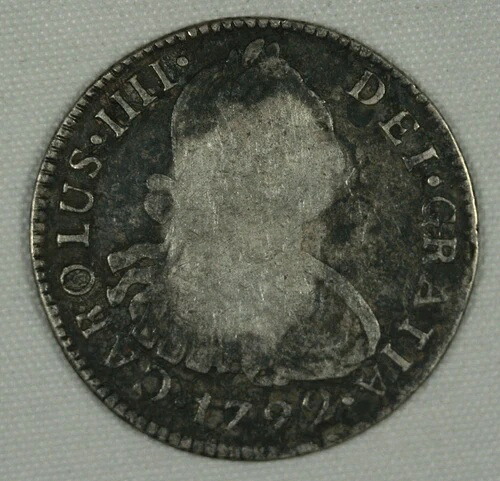 1792年 スペイン 2レアル、ペルー造幣局。肖像画、ニース円形。