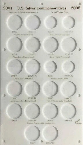 米国記念硬貨用キャピタルホルダー 2001-2005 ホワイトディスプレイ収納ケース 55,440円
