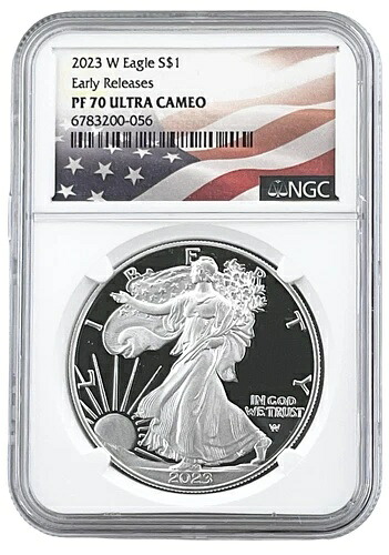 2023 W 1オンス シルバー イーグル プルーフ NGC PF70 UC - ER ホワイトコア - フラッグラベル｜WORLD RESOURCE【KING店】 56,870円