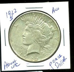 1922年 南アフリカ ピースダラー 未流通 90%銀 アメリカ製 美品 US$1 コイン #3592