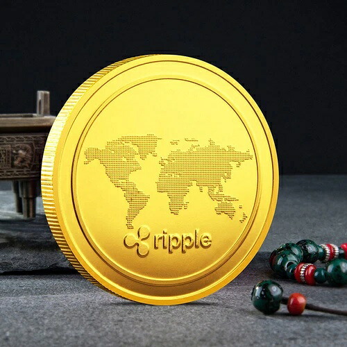記念 XRP ラウンドデコレーション メタルクラフト リップルコイン ゴールドプレート 100枚