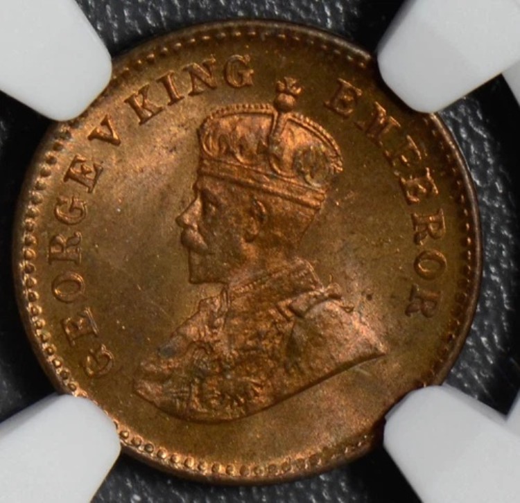 イギリス領インド 1932 C 1/12 アンナ NGC MS65RB カルカッタミント NG0405 同梱配送