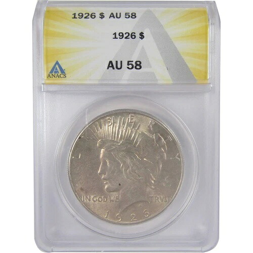 1926年ピースダラーAU 58 ANACSシルバー1ドルコイン SKU:I17833 54,120円