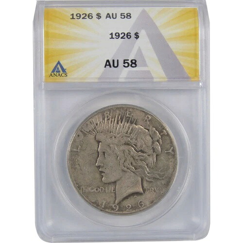 1926年ピースダラーAU 58 ANACSシルバー1ドルコイン SKU:I18545