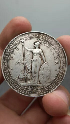 楽天市場】イギリス 香港 貿易銀 1ドル銀貨 1930 重量：26.95g 貨幣