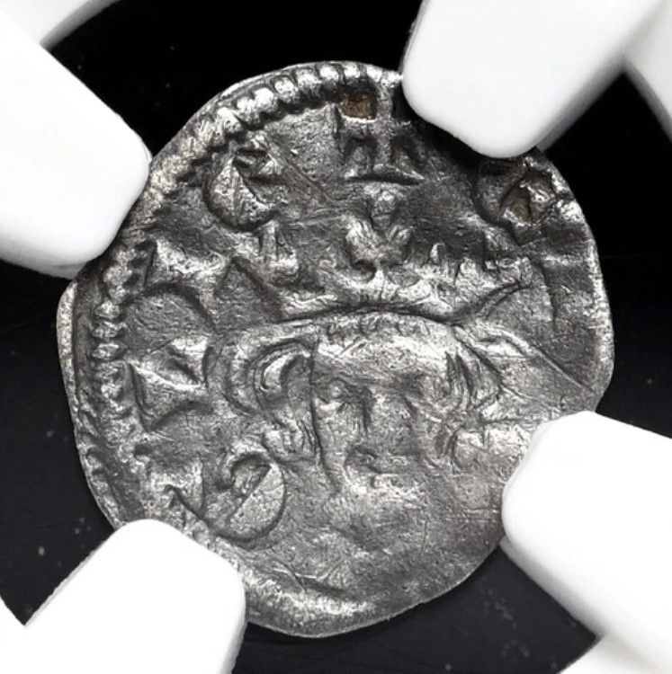 イングランド。エドワード1世（長魯）（1272-1307年）。銀製ファージング貨幣 S-1445A、NGC VF30