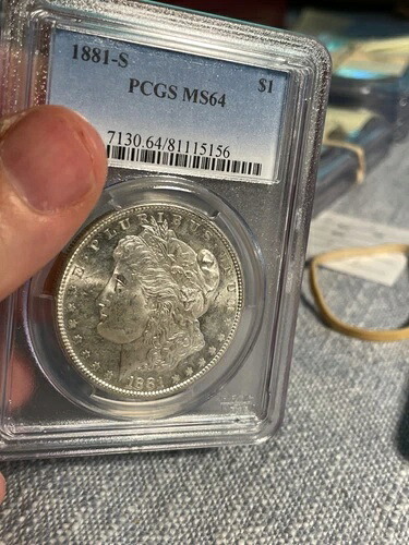 (#101569) モーガン銀貨: 1881 S #3 PCGS MS 64。表面はセミPL!