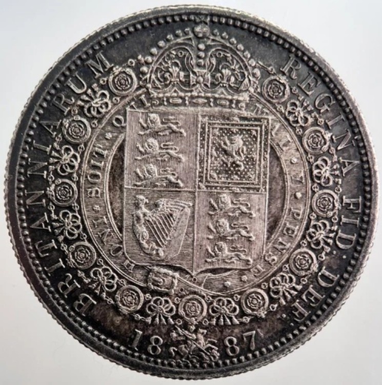1887年 ヴィクトリア ハーフクラウン銀貨 | 非常に高いグレード | a8084