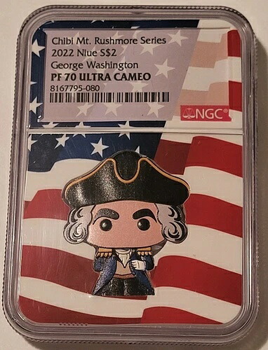 NGC ニウエ 2022 1オンス シルバー $2 チビ ジョージ・ワシントン プルーフ PF70 UC 低鋳造枚数｜WORLD RESOURCE【KING店】