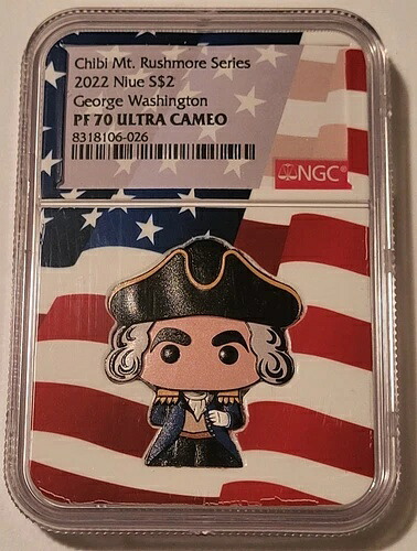 ニウエ 2022 1オンス シルバー $2 チビ ジョージ・ワシントン プルーフ PF70 UC NGC 低鋳造枚数｜WORLD RESOURCE【KING店】