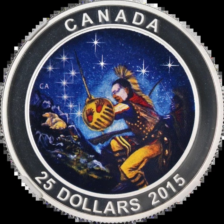2015年カナダ銀貨25ドル 星図 傷ついたクマ カラー化 NGC PF70 ウルトラカメオ｜WORLD RESOURCE【KING店】