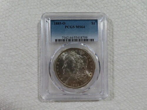 美しい 1885-O モーガン シルバー ダラー、PCGS MS64 グレード、素晴らしい色調と光沢!!｜WORLD RESOURCE【KING店】