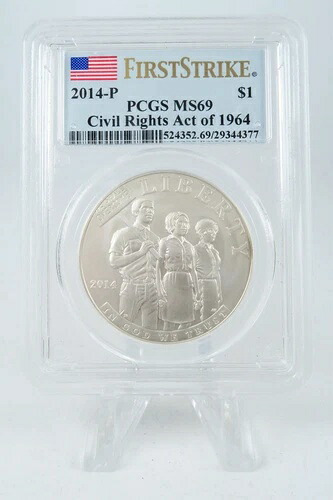 2014-P PCGS MS69 1964年公民権法記念銀貨（現代）｜WORLD RESOURCE【KING店】