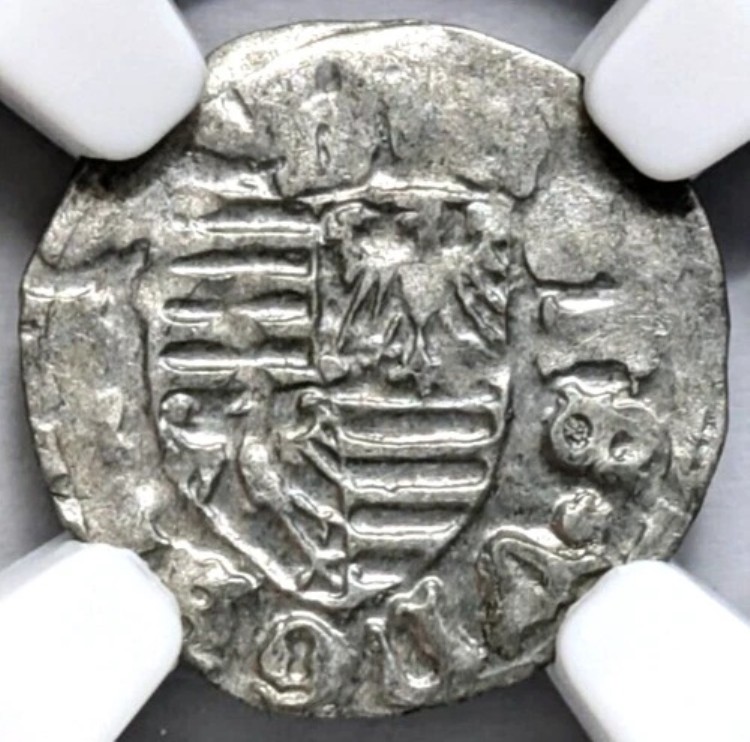 ジギスムント・ルクセンブルク・ハンガリー銀貨 NGC AU58 盾紋章 キリスト教十字架｜WORLD RESOURCE【KING店】 59,290円