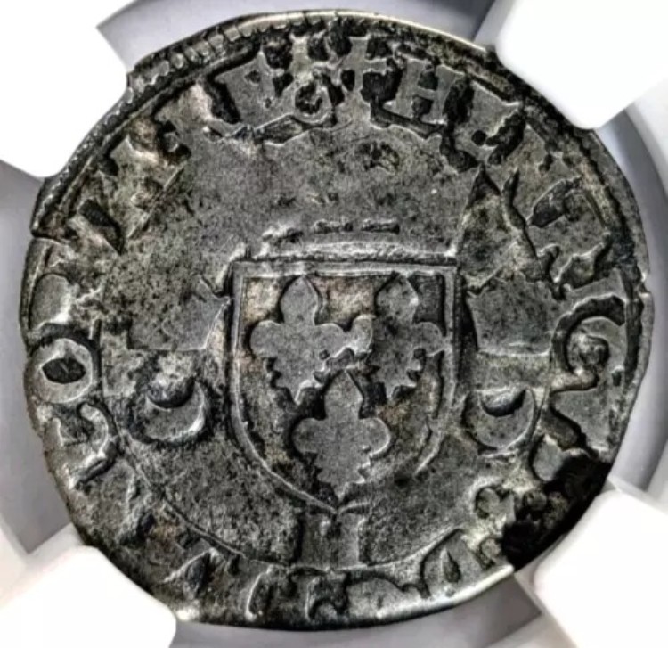 アンリ 2 世 フランス シルバー ドゥザン 1550 NGC F15 フルール ド リス 1 ドゥーズ ラ ルーシェル｜WORLD RESOURCE【KING店】