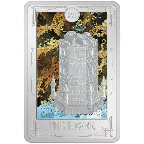 2024年 ニウエ 2ドル タロット - XVI. タワー 1オンス 銀貨|WORLD RESOURCE【KING店】