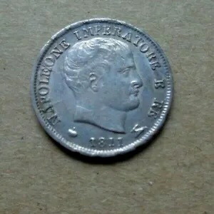イタリア諸邦貨幣 1811年 - 5ソルド銀貨 ナポレオン王国 (c)