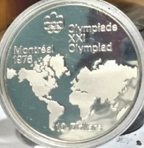 モントリオール五輪1976　5ドル銀貨　1973年未使用 4枚 カナダ 5ドル 銀貨 1973年 1976年モントリオールオリンピック