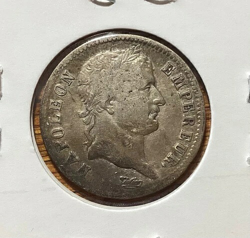 フランス 1813年 ナポレオン1世 1フラン銀貨 (XF-)