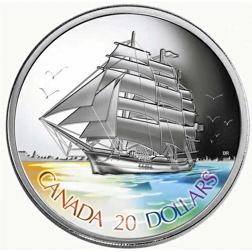 RCM 2005 20ドル銀貨 - 大型帆船：3本マストの船