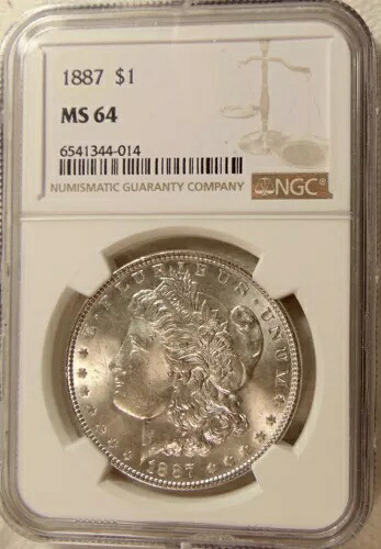 1887-P モーガン・シルバー・ドル - 良質な日付 - NGC MS64 - 非常に美しいBUコイン｜WORLD RESOURCE【KING店】