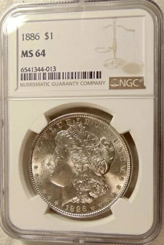 1886-P モーガン・シルバー・ドル - 良質な日付 - NGC MS64 - 非常に美しいBUコイン｜WORLD RESOURCE【KING店】