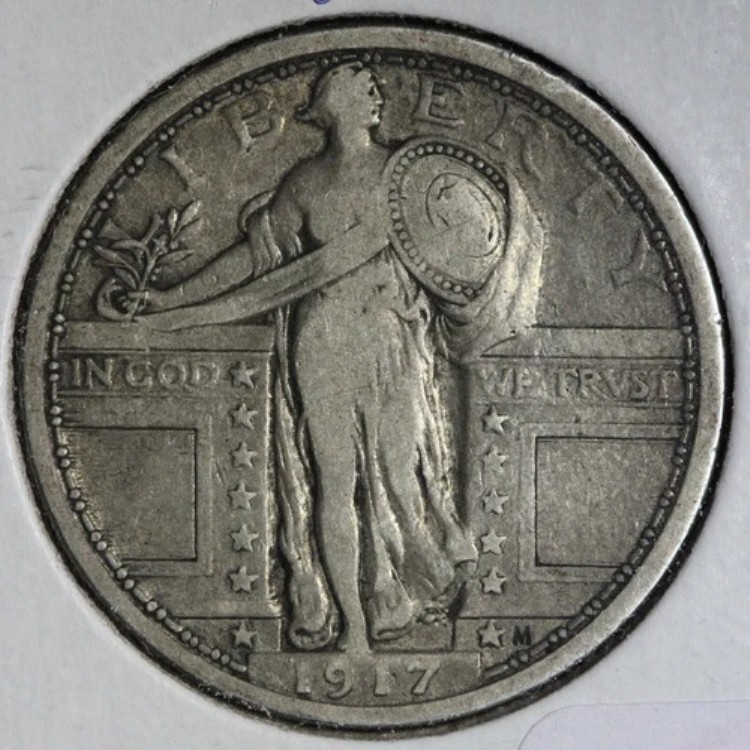 1917年 タイプ1 スタンディングリバティシルバークォーター VF E223 QALM｜WORLD RESOURCE【KING店】
