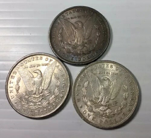 モルガン銀貨3枚の素敵なセット。1886年、1889年、1897年の写真をご覧ください。｜WORLD RESOURCE【KING店】