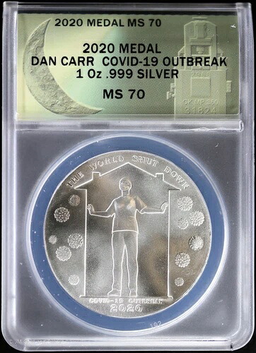 2020 ダン・カー パンデミック 1オンス シルバーメダル ANACS MS 70 | ムーンライト COV-19｜WORLD RESOURCE【KING店】