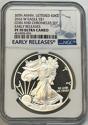 2016年 Wプルーフ アメリカンシルバーイーグルコイン＆クロニクルセット 30周年 L.E. NGC PF70｜WORLD RESOURCE【KING店】