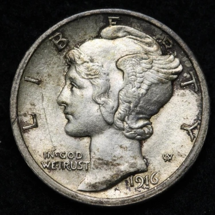 1916年 マーキュリー シルバー ダイム BU *未流通* MS スプリットバンド E223 TLQ｜WORLD RESOURCE【KING店】