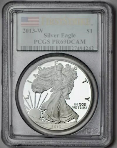 2013 W アメリカンイーグル シルバー プルーフ ファーストストライク PR69DCAM 1トロイオンス 純度99.9%｜WORLD RESOURCE【KING店】 68,365円