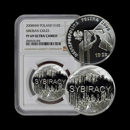 ポーランド。2008年、10ズウォティク、シルバー - NGC PF69 - シベリア流刑 - クリスタル ????｜WORLD RESOURCE【KING店】
