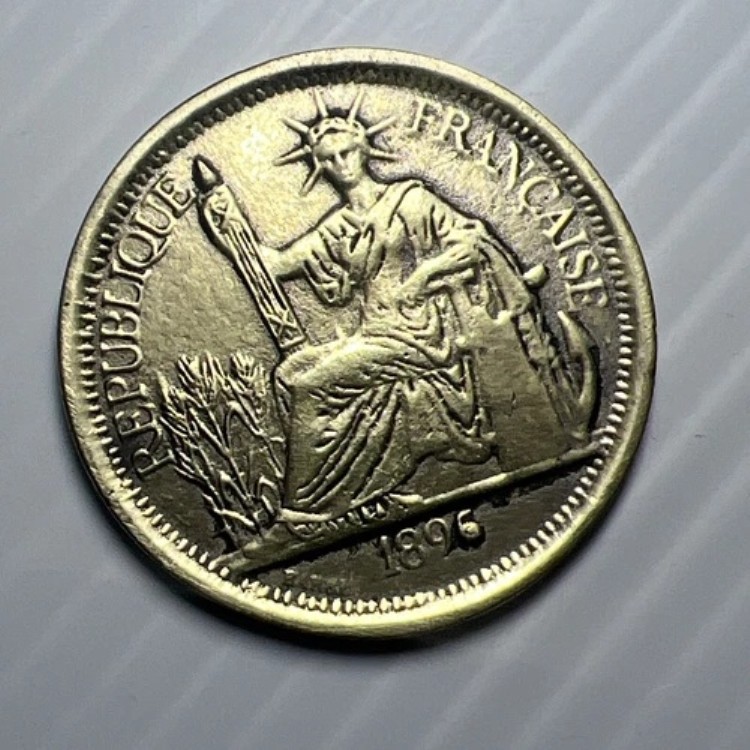 1895年 フランス 貿易銀 1ピアストル銀貨 PCGS AU50 希少品 1895年 フランス 貿易銀 1ピアストル銀貨 PCGS AU50 希少品