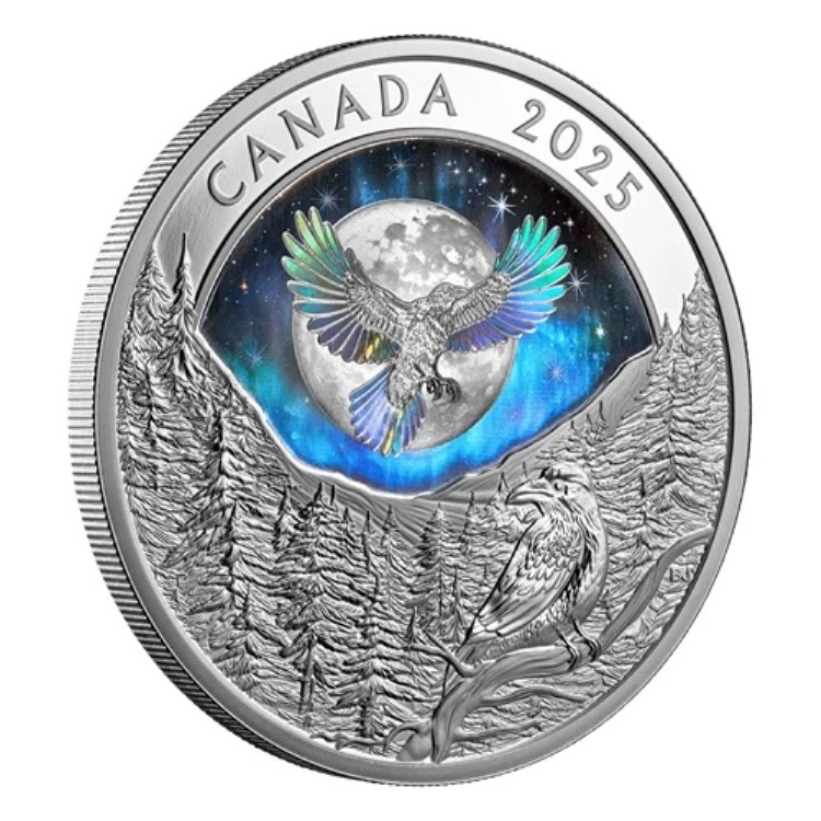 2025年 ムーン スカイ レイヴン グローインザダーク 1オンス .9999 銀貨 カナダ｜WORLD RESOURCE【KING店】