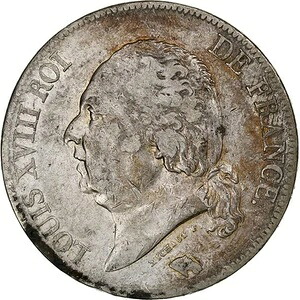 [#1307732] フランス、ルイ18世、5フラン、1824年、トゥールーズ、銀貨、EF、ガドゥリー:61｜WORLD RESOURCE【KING店】