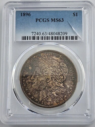 1896年 MS 63 モルガン銀貨 PCGS トナー