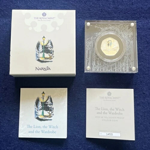 2023年 ナルニア国物語 ライオンと魔女のワードローブ 50ペンス シルバー プルーフコイン ロイヤルミント 新品 3C106画像