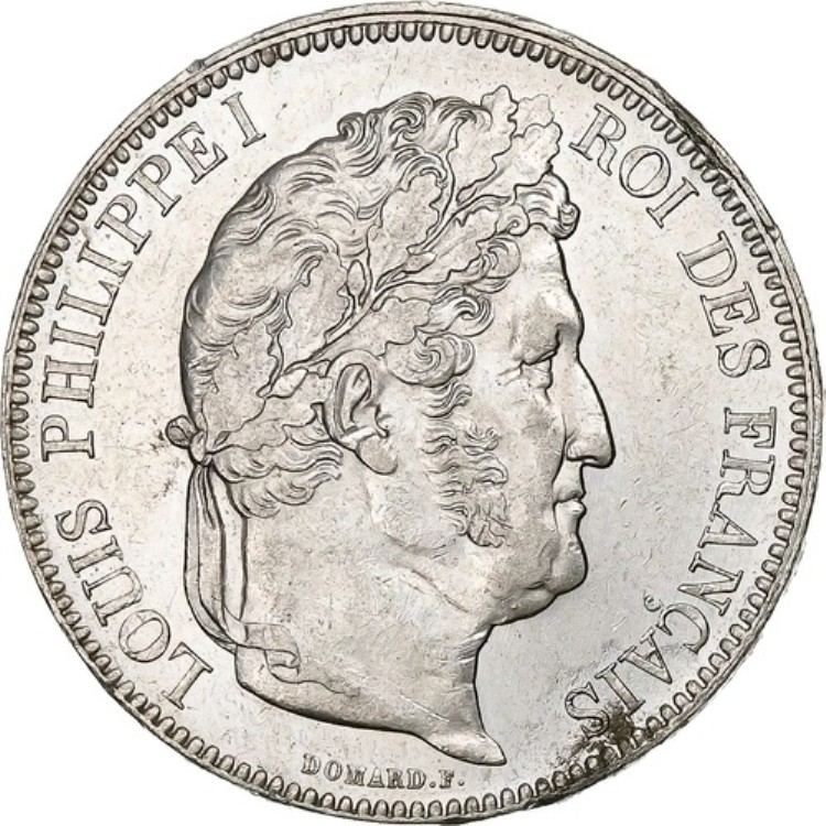 [#1201226] フランス、5フラン、ルイ・フィリップ、1843年、ストラスブール、銀貨、EF、KM:74
