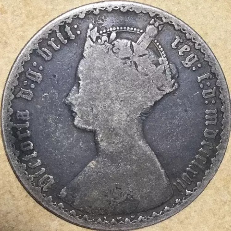1867年 英国 GB グレートブリテン 銀 フローリン 2シリング コイン
