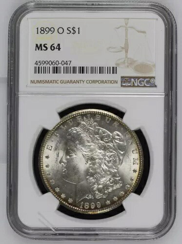 1899 O $1 アメリカ合衆国銀貨 モルガンドル MS 64 NGC ブラストホワイト ニューオーリンズ