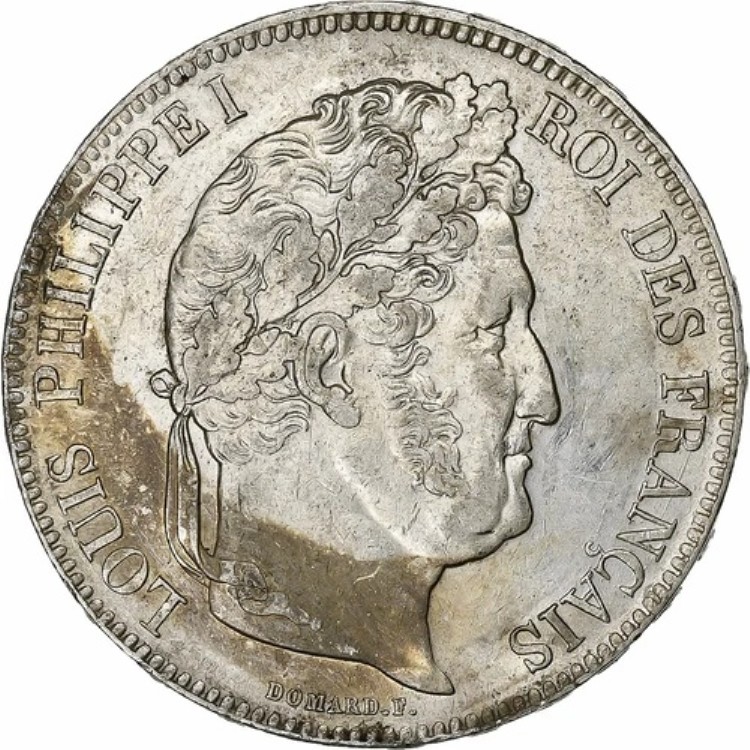 [#1200307] フランス、5 フラン、ルイ フィリップ、1834 年、リール、シルバー、AU、KM:749.13｜WORLD RESOURCE【KING店】