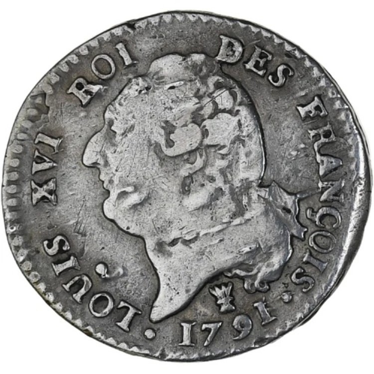 [#1024426] フランス、ルイ16世、15ソル、1791 / AN 3、リモージュ、EF、銀、KM:604。｜WORLD RESOURCE【KING店】