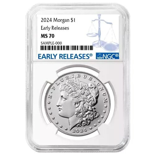 2024 $1 モーガン シルバー ダラー NGC MS70 ER ブルーラベル|WORLD RESOURCE【KING店】