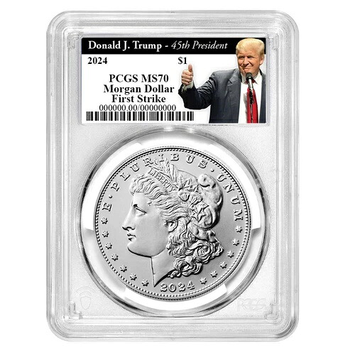 2024年 1ドル モルガン銀貨 PCGS MS70 FS トランプ第45代大統領ラベル|WORLD RESOURCE【KING店】